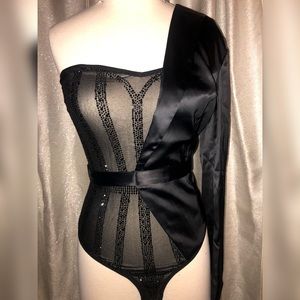 Mesh bodysuit/ Half Blazer set NEVER WORN
